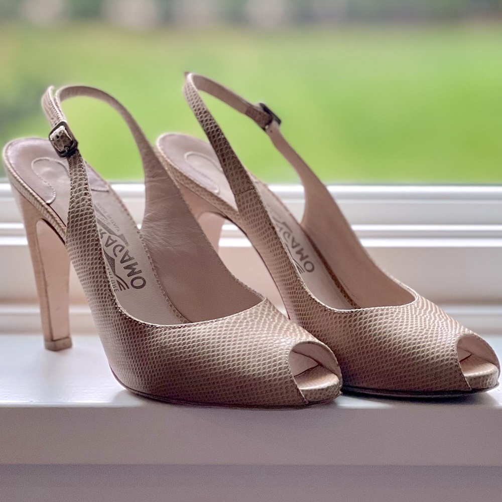 Salvatore Ferragamo Peep Toe Heels